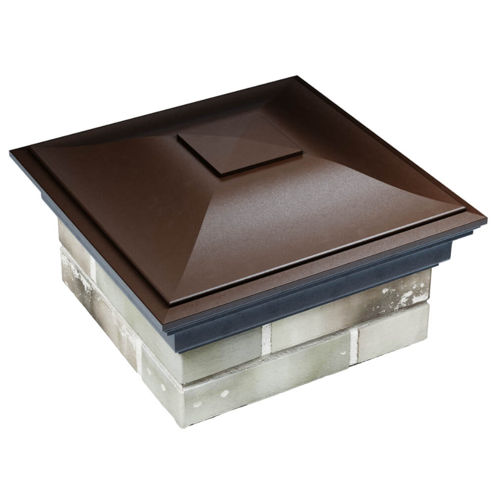 Колпак Zking Монблан Коричневый на столб 1.5х1.5 кирпича (385х385мм) в Великих Луках фото