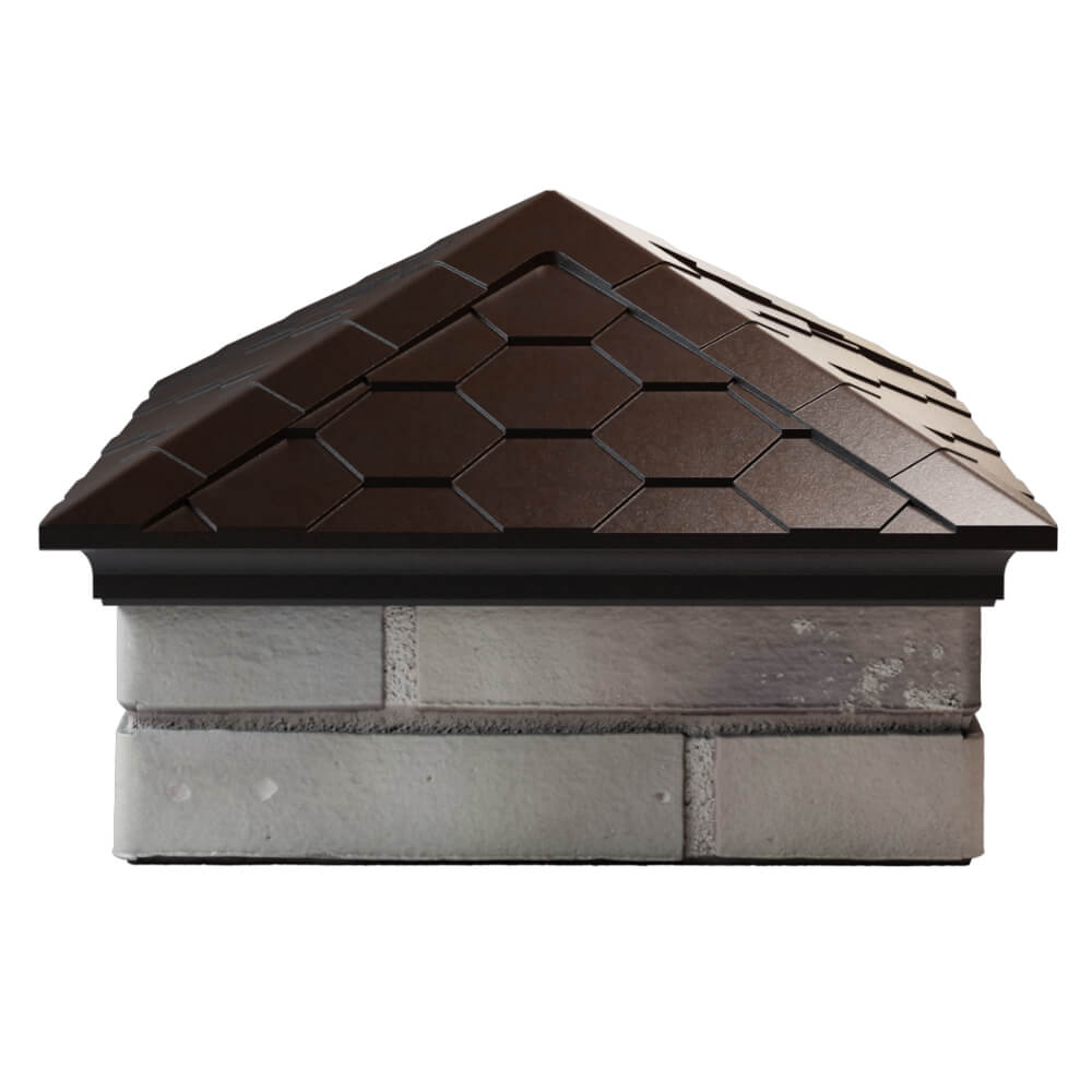 Колпак Zking Эверест Коричневый на столб 1.5х1.5 кирпича (390х390мм) Великие Луки фото