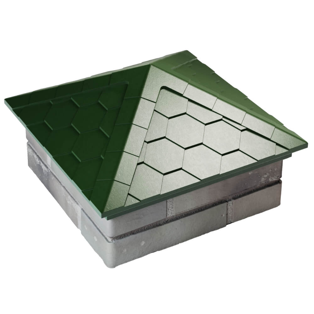 Колпак Zking Эверест Зеленый на столб 1.5х1.5 кирпича (390х390мм) в Великих Луках фото
