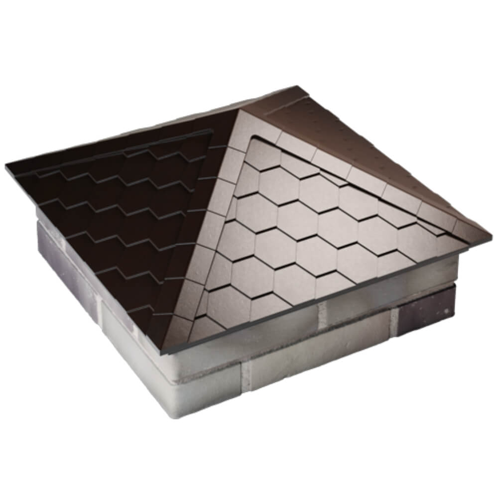 Колпак Zking Эверест Коричневый на столб 2х2 кирпича (535х535мм) Великие Луки фото