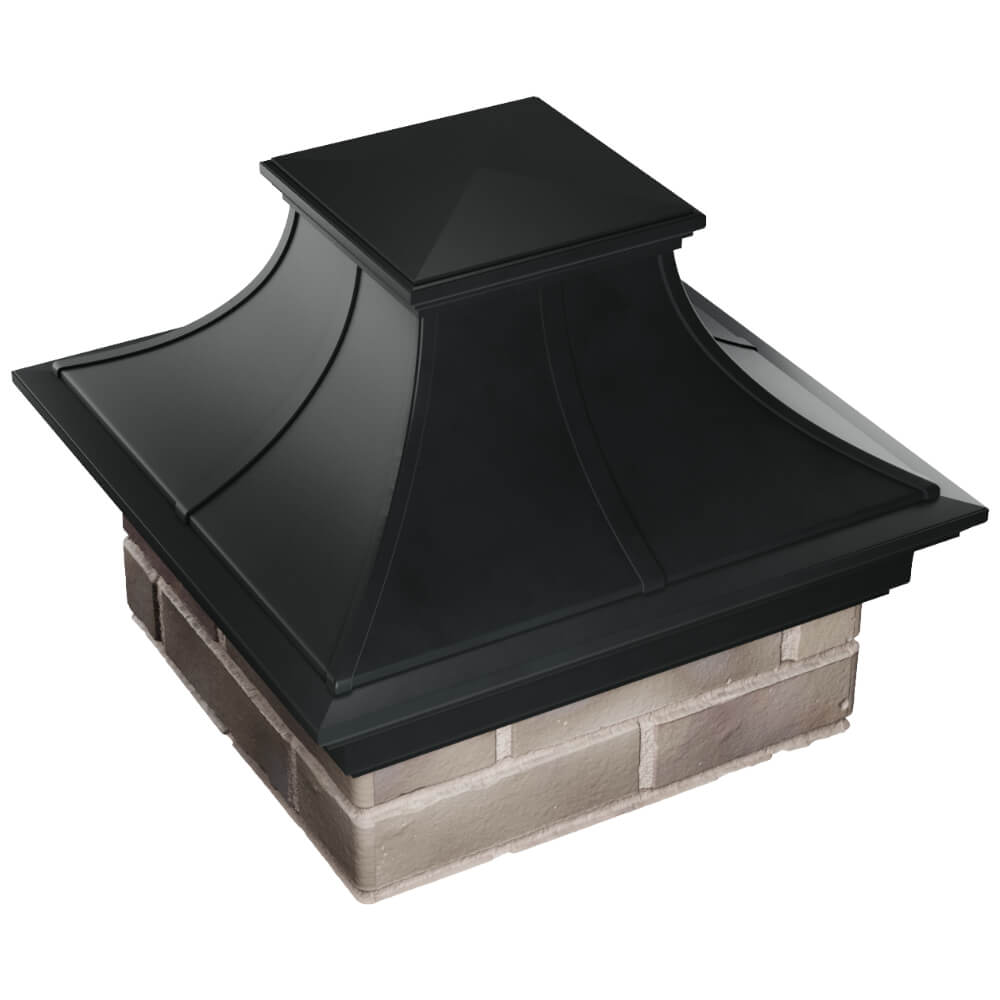 Колпак Zking Монблан Премиум Черный на столб 1.5х1.5 кирпича (385х385мм) в Великих Луках фото