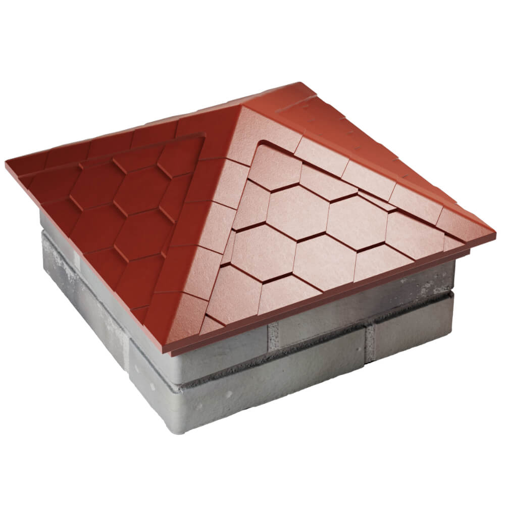 Колпак Zking Эверест Красный на столб 1.5х1.5 кирпича (390х390мм) в Великих Луках фото