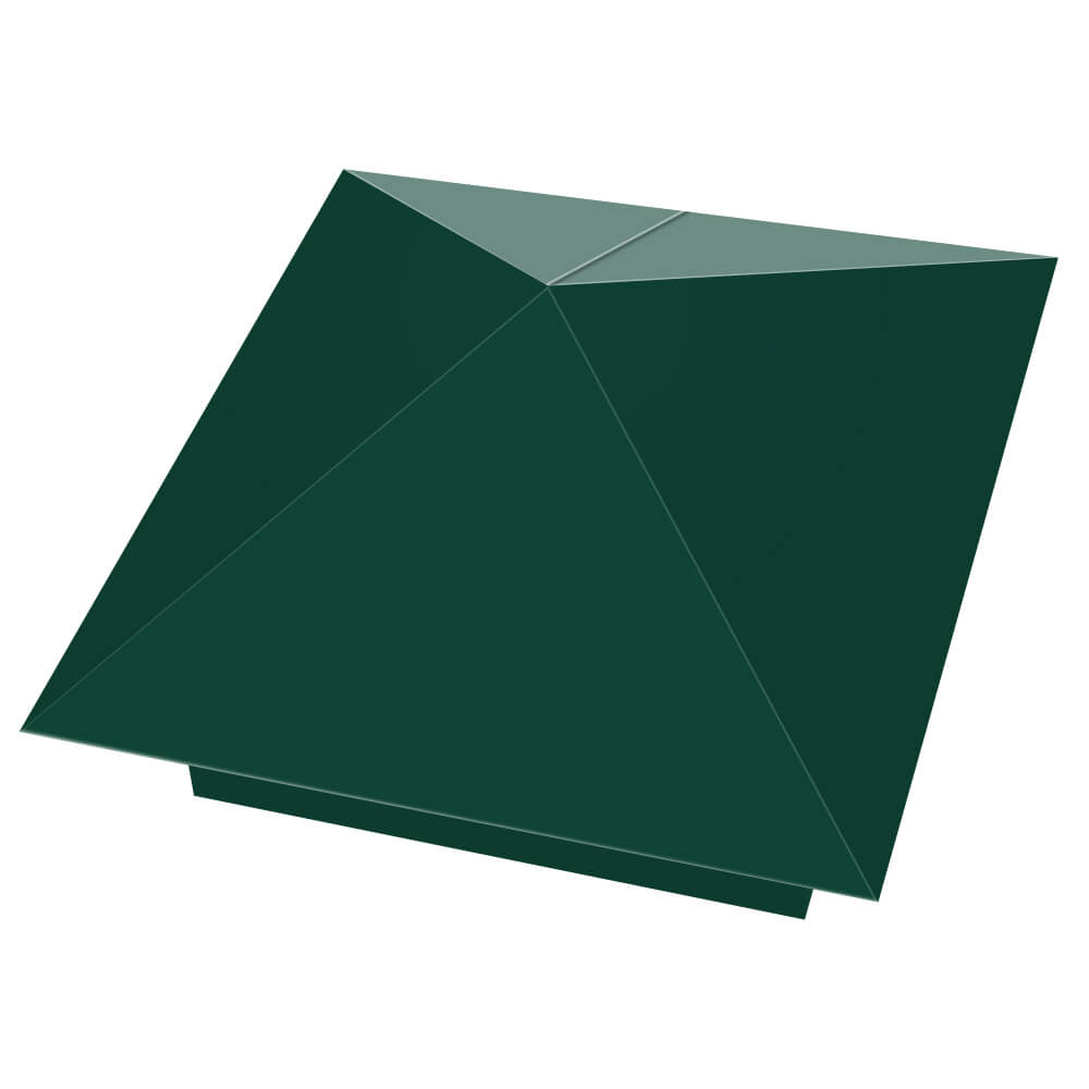 Колпак металлический 390х390мм RAL6005 Зеленый Мох заборный Великие Луки фото