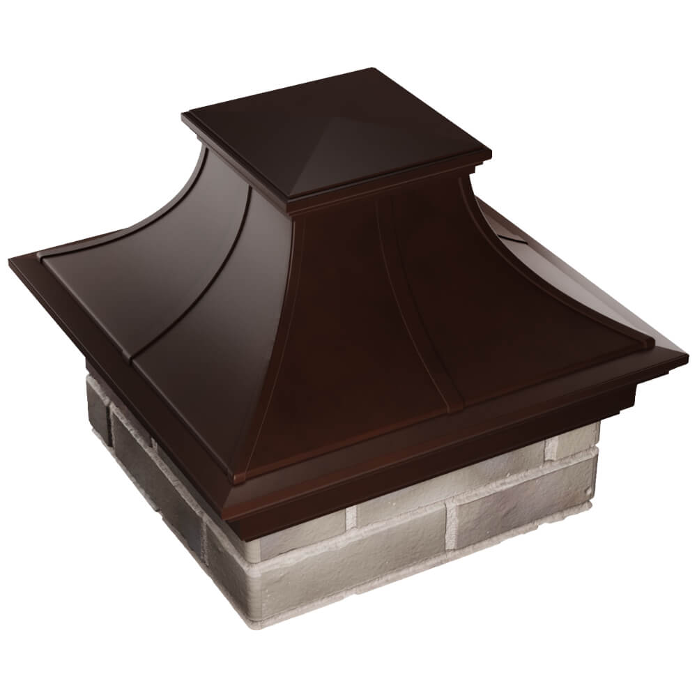 Колпак Zking Монблан Премиум Коричневый на столб 1.5х1.5 кирпича (385х385мм) в Великих Луках фото
