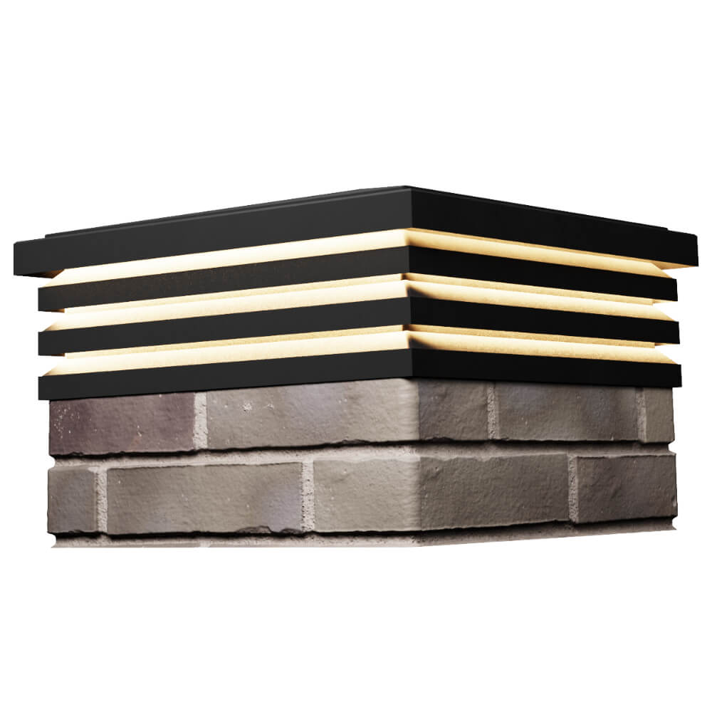 Колпак Zking Бона ХайТек Черный на столб 1.5х1.5 кирпича (385х385мм) с подсветкой в Великих Луках фото