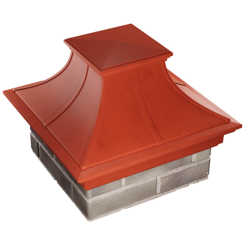 Колпак Zking Монблан Премиум Красный на столб 1.5х1.5 кирпича (385х385мм) в Великих Луках фото