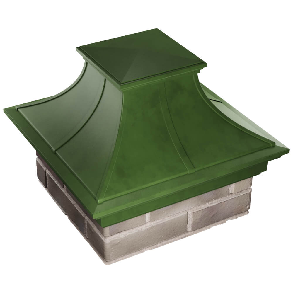 Колпак Zking Монблан Премиум Зеленый на столб 1.5х1.5 кирпича (385х385мм) в Великих Луках фото