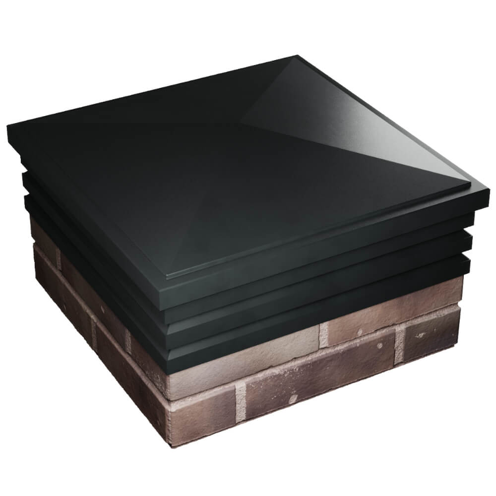 Колпак Zking Бона ХайТек Черный на столб 2х2 кирпича (513х513мм) в Великих Луках фото