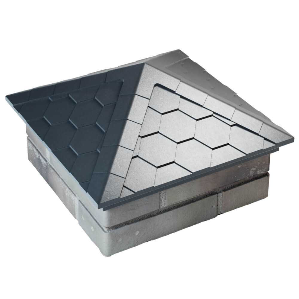 Колпак Zking Эверест Серый на столб 1.5х1.5 кирпича (390х390мм) в Великих Луках фото