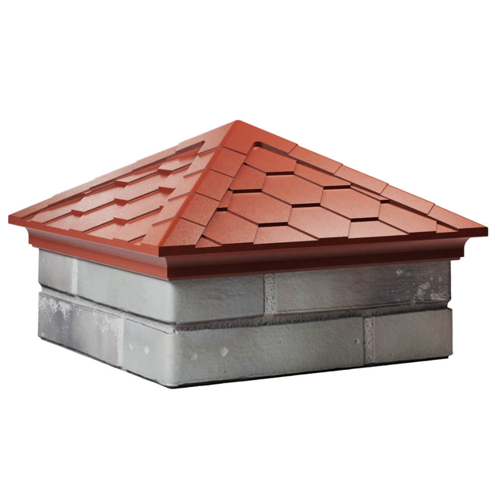 Колпак Zking Эверест Красный на столб 1.5х1.5 кирпича (390х390мм) в Великих Луках фото