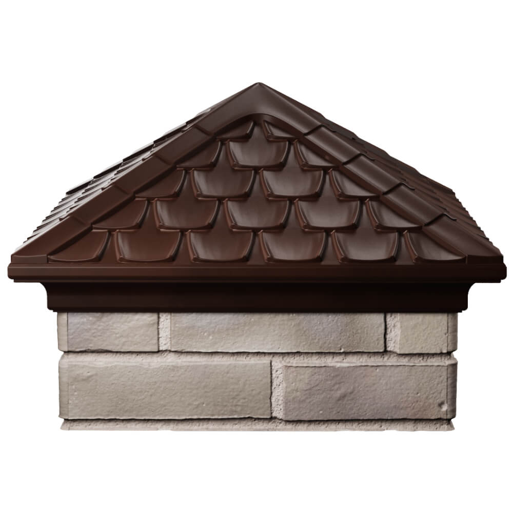 Колпак Zking Эльбрус Коричневый на столб 1.5х1.5 кирпича (385х385мм) Великие Луки фото