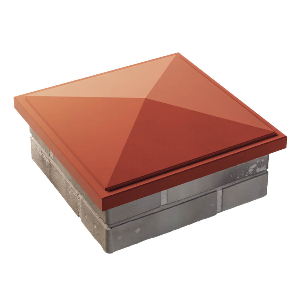 Колпак Zking БонаМоно Красный на столб 1.5х1.5 кирпича (385х385, 400х400мм) в Великих Луках фото