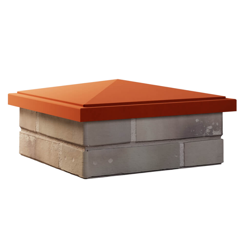 Колпак Zking БонаМоно Красный на столб 1.5х1.5 кирпича (385х385, 400х400мм) в Великих Луках фото