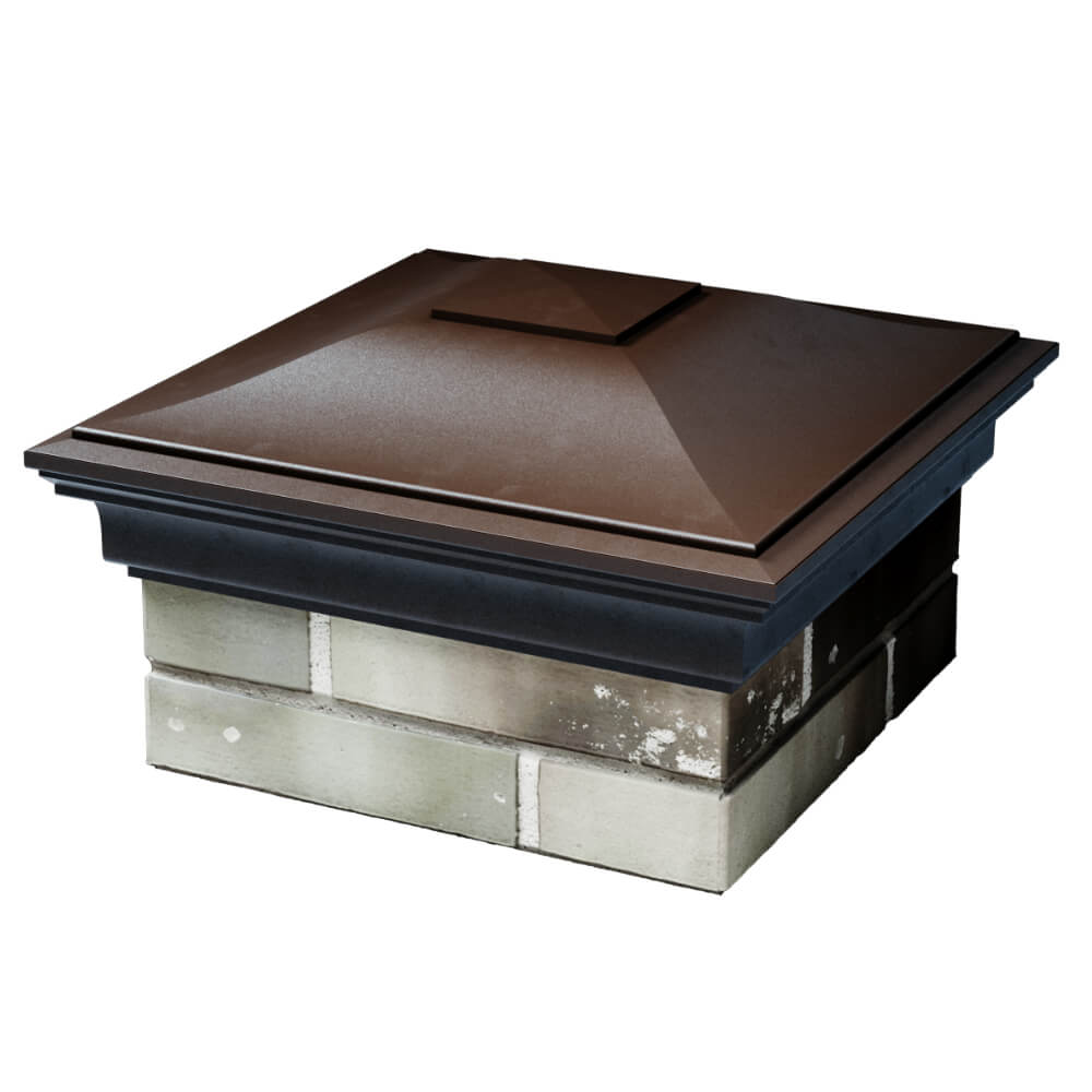 Колпак Zking Монблан Коричневый на столб 1.5х1.5 кирпича (385х385мм) в Великих Луках фото