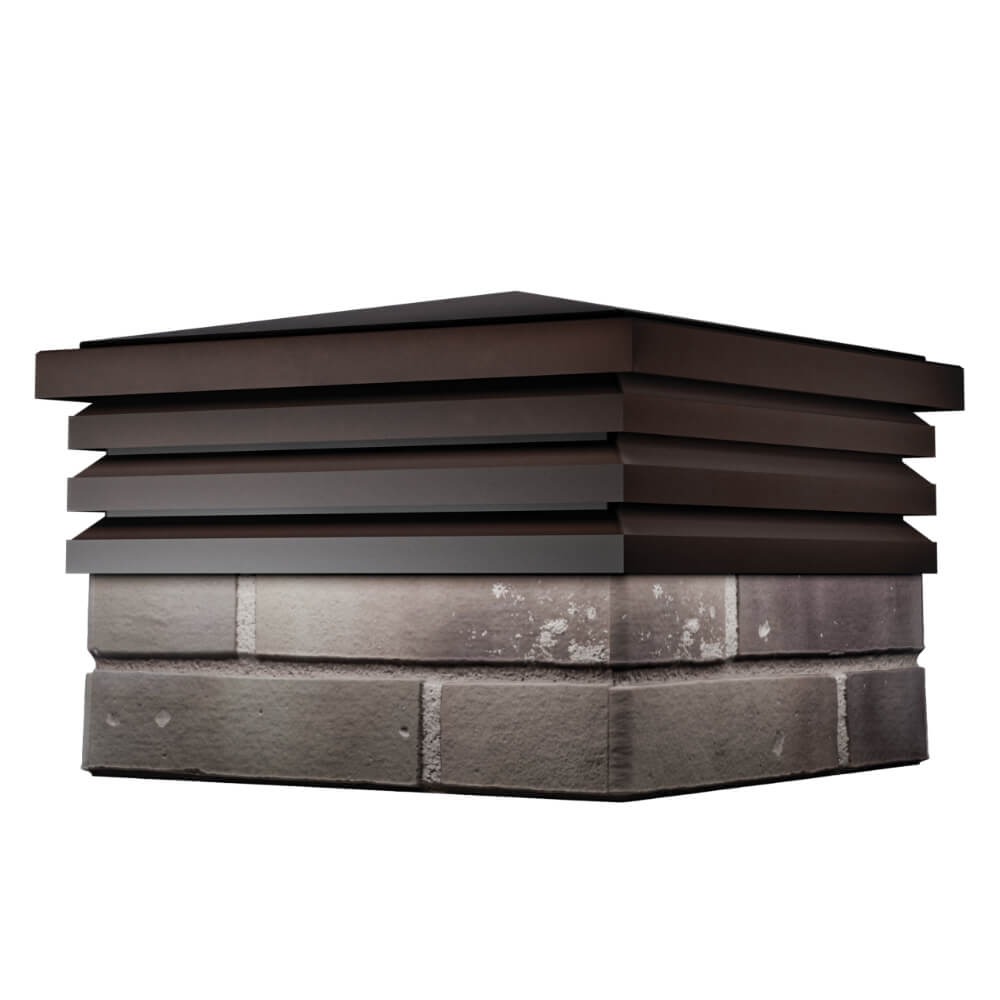 Колпак Zking Бона ХайТек Коричневый на столб 1.5х1.5 кирпича (385х385мм) в Великих Луках фото