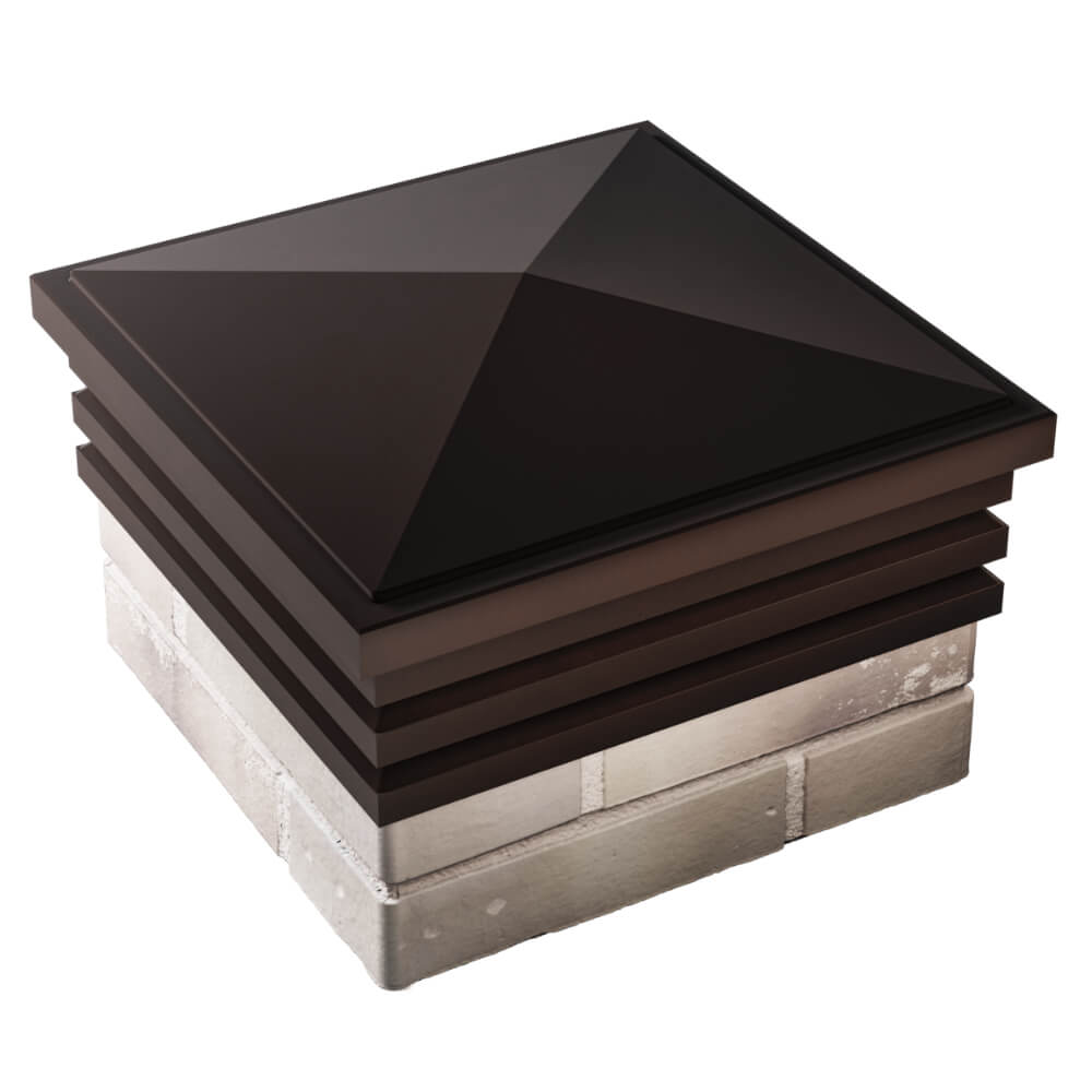 Колпак Zking Бона ХайТек Коричневый на столб 1.5х1.5 кирпича (385х385мм) в Великих Луках фото