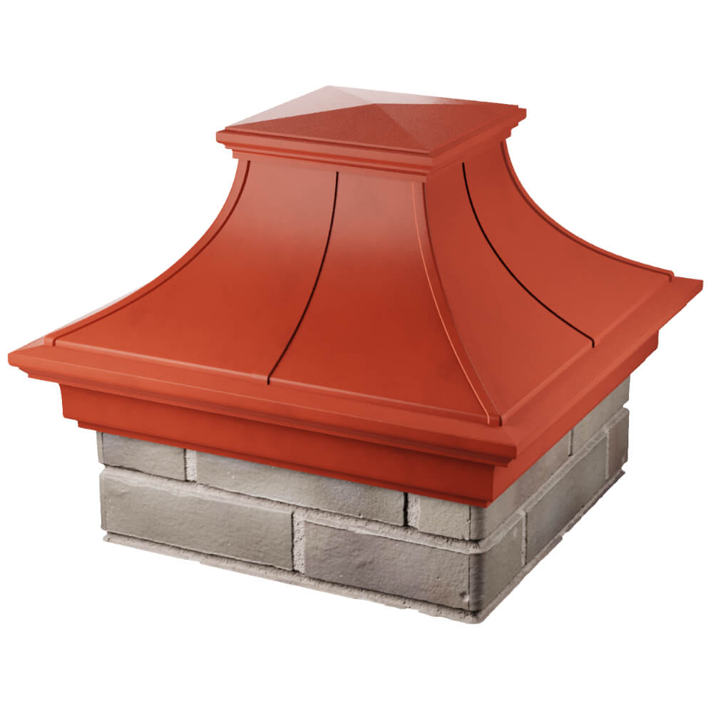 Колпак Zking Монблан Премиум Красный на столб 1.5х1.5 кирпича (385х385мм) в Великих Луках фото