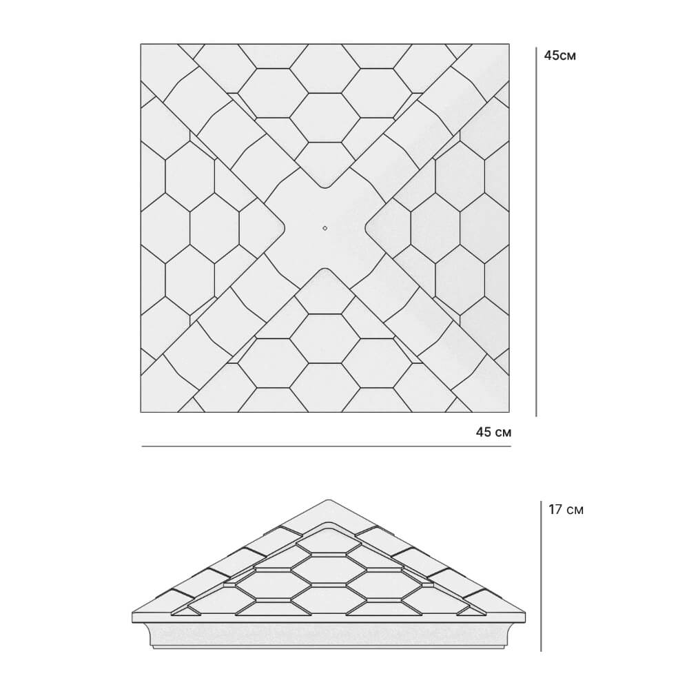 Колпак Zking Эверест Серый на столб 1.5х1.5 кирпича (390х390мм) в Великих Луках фото