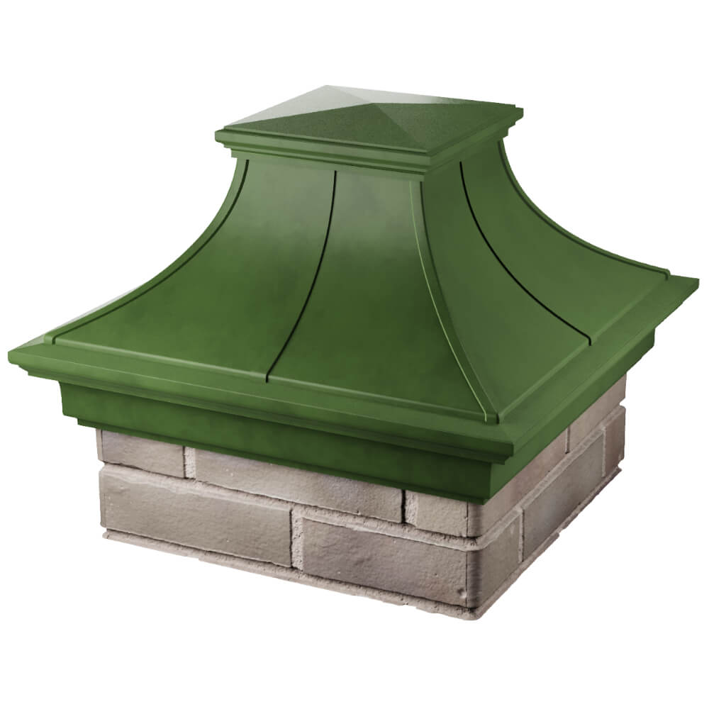 Колпак Zking Монблан Премиум Зеленый на столб 1.5х1.5 кирпича (385х385мм) в Великих Луках фото