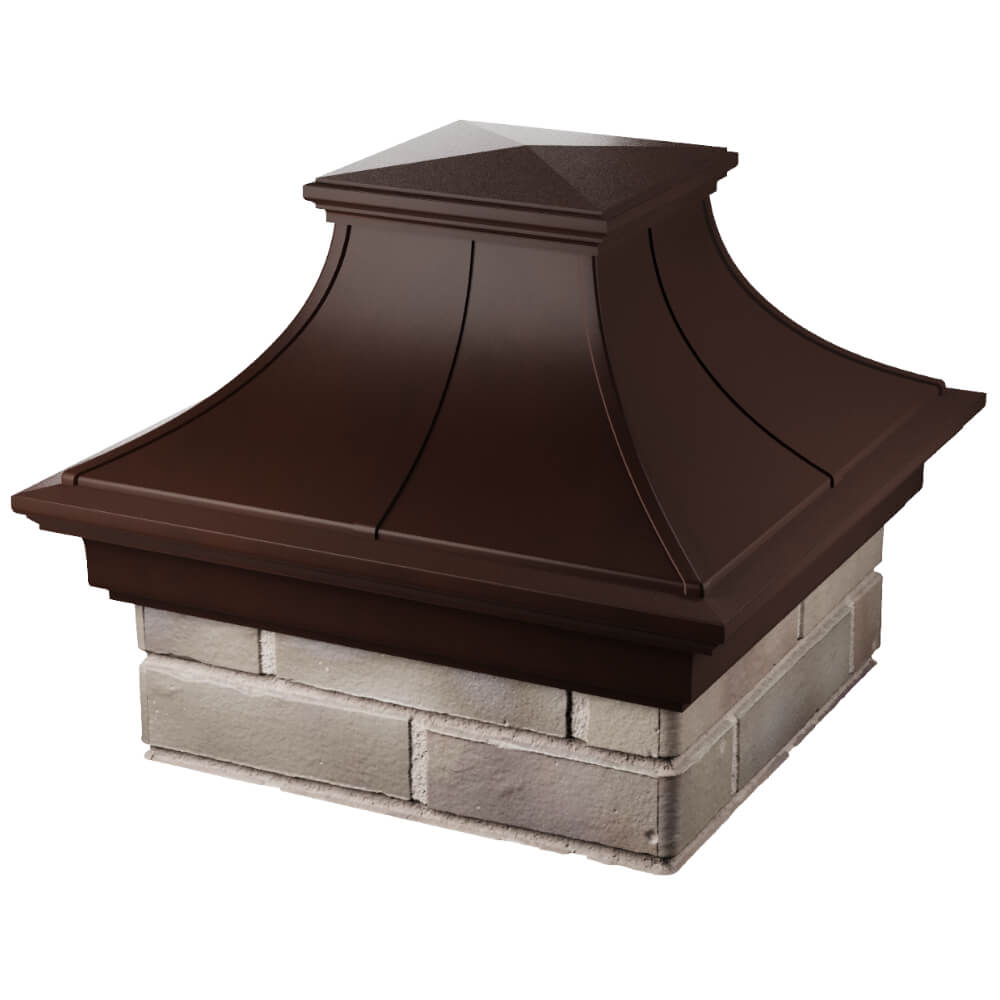 Колпак Zking Монблан Премиум Коричневый на столб 1.5х1.5 кирпича (385х385мм) в Великих Луках фото