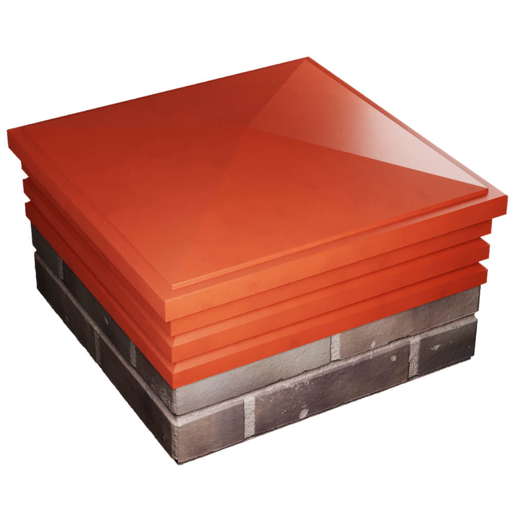 Колпак Zking Бона ХайТек Красный на столб 2х2 кирпича (513х513мм) в Великих Луках фото