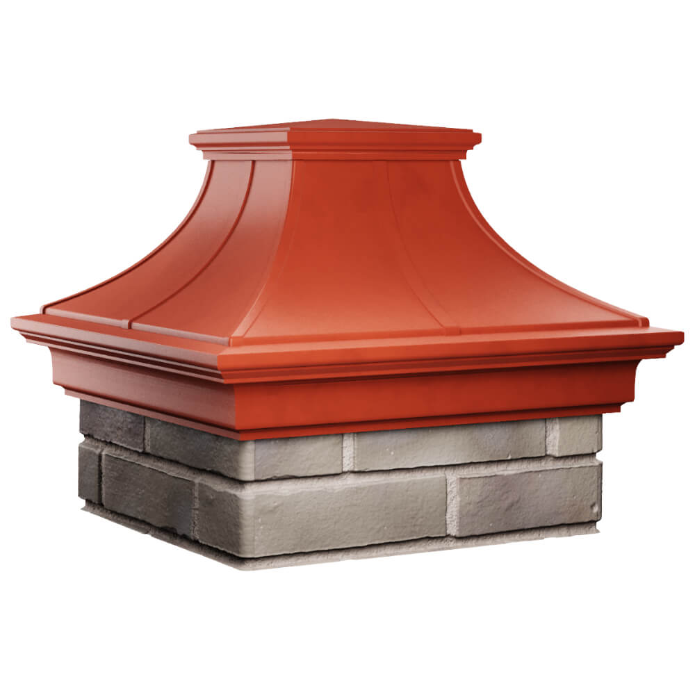Колпак Zking Монблан Премиум Красный на столб 1.5х1.5 кирпича (385х385мм) в Великих Луках фото