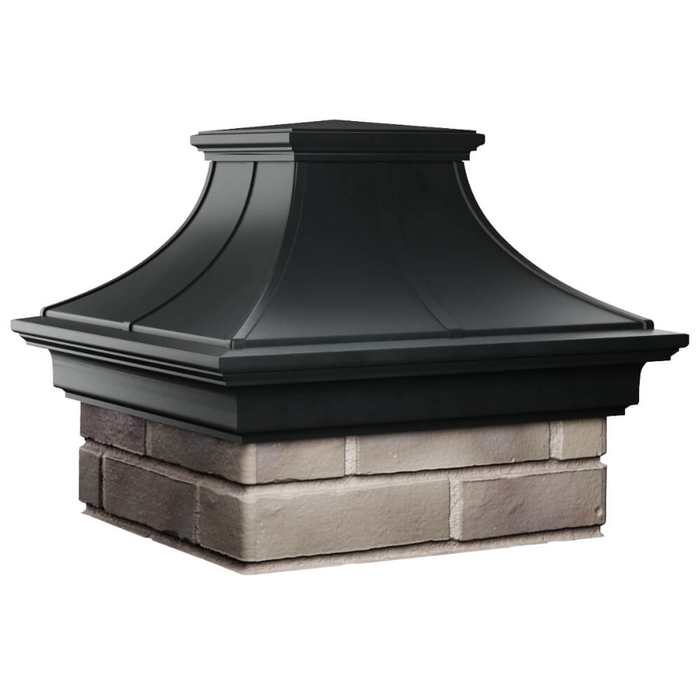 Колпак Zking Монблан Премиум Черный на столб 1.5х1.5 кирпича (385х385мм) в Великих Луках фото