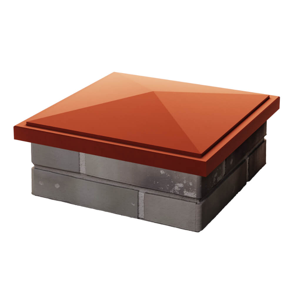 Колпак Zking БонаМоно Красный на столб 1.5х1.5 кирпича (385х385, 400х400мм) в Великих Луках фото