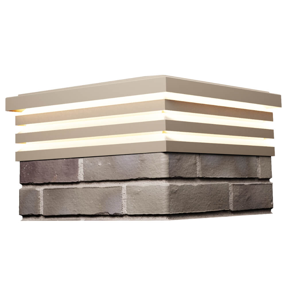 Колпак Zking Бона ХайТек Бежевый на столб 1.5х1.5 кирпича (385х385мм) с подсветкой в Великих Луках фото