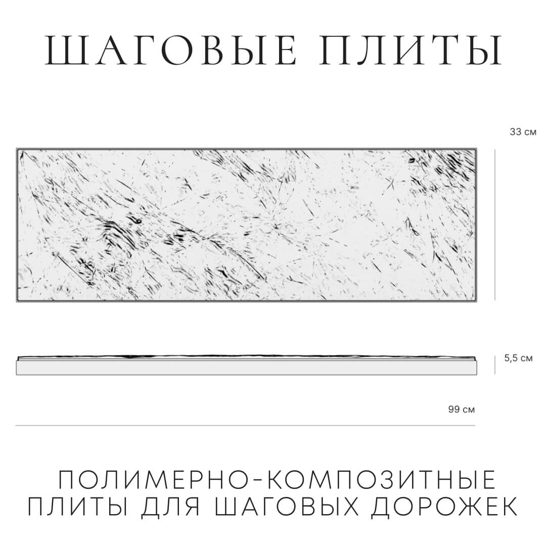 Шаговая плита STONE Графитовый Серый 990х330х55мм в Великих Луках фото