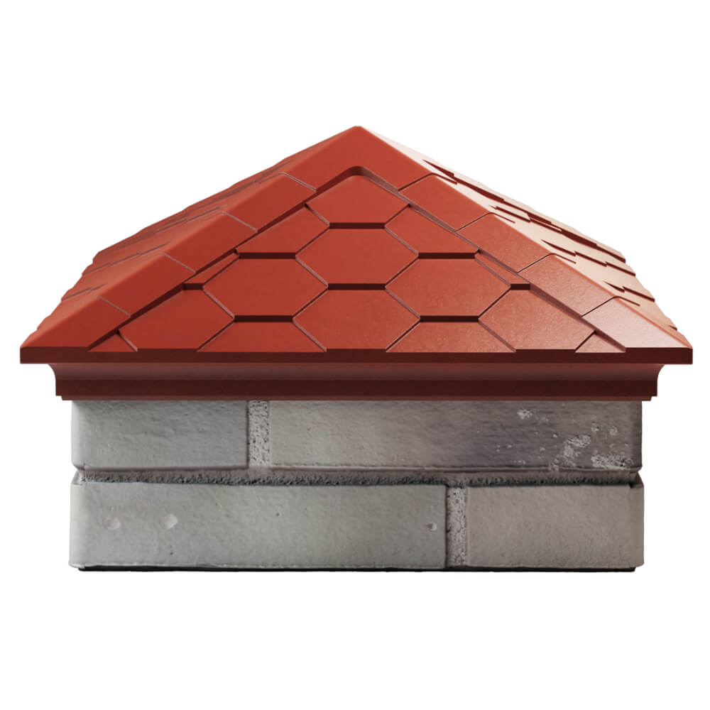 Колпак Zking Эверест Красный на столб 1.5х1.5 кирпича (390х390мм) Великие Луки фото