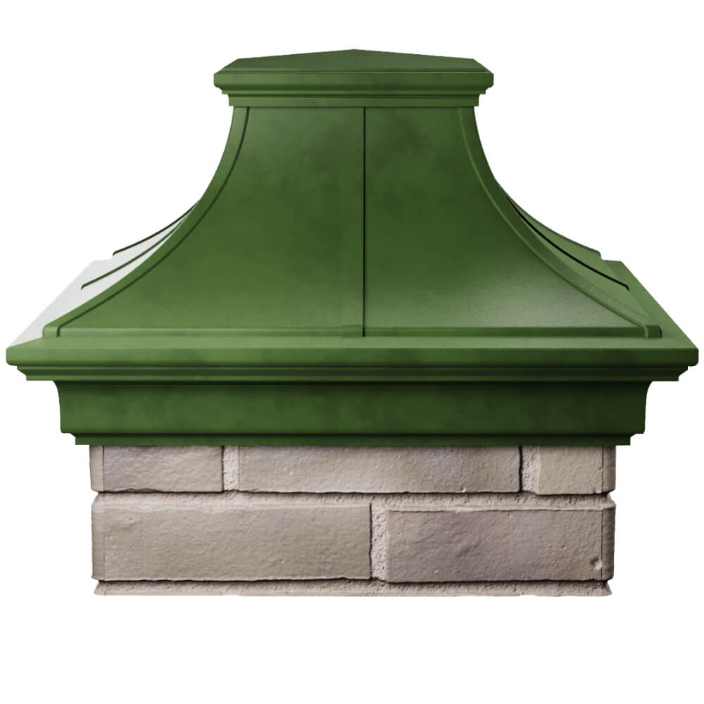 Колпак Zking Монблан Премиум Зеленый на столб 1.5х1.5 кирпича (385х385мм) Великие Луки фото