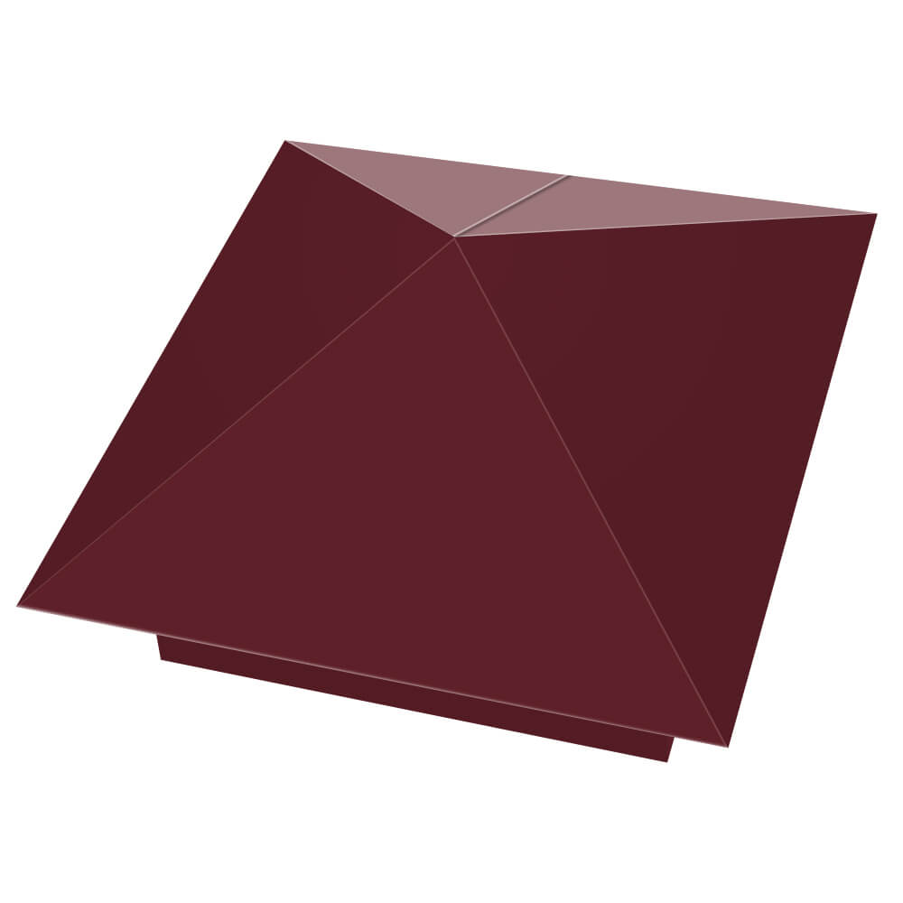 Колпак металлический 390х390мм RAL3005 Красное Вино заборный Великие Луки фото