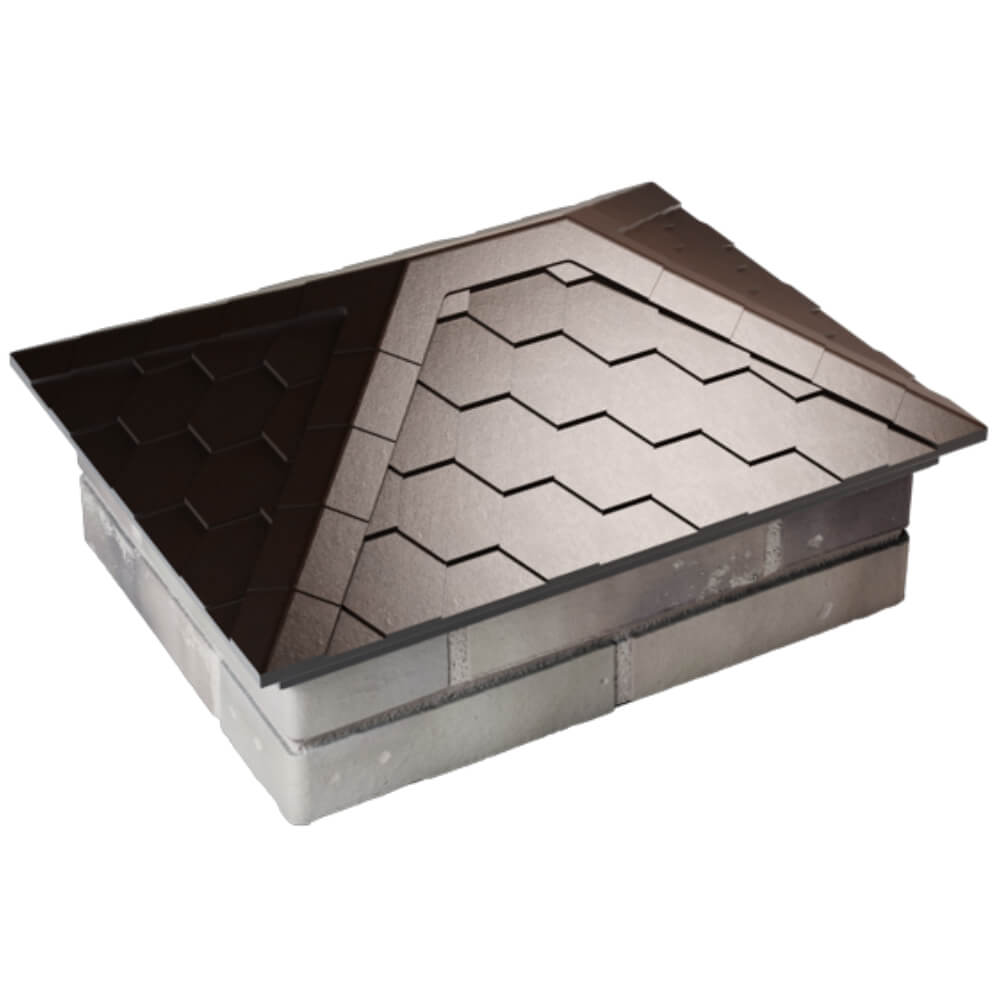 Колпак Zking Эверест Коричневый на столб 2х1.5 кирпича (520х390мм) Великие Луки фото