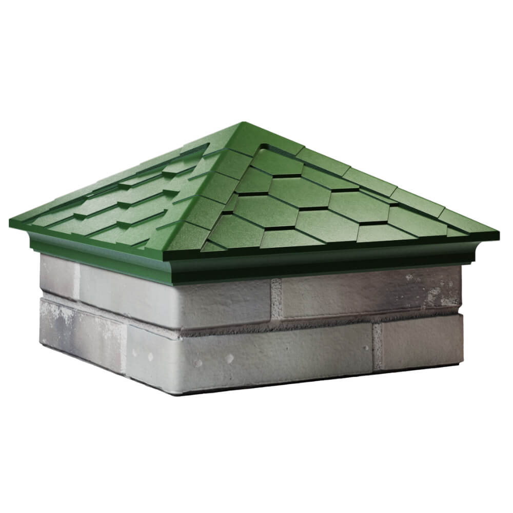 Колпак Zking Эверест Зеленый на столб 1.5х1.5 кирпича (390х390мм) в Великих Луках фото