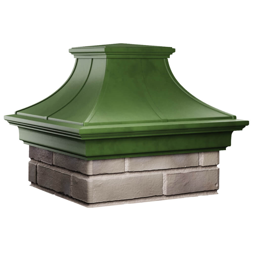 Колпак Zking Монблан Премиум Зеленый на столб 1.5х1.5 кирпича (385х385мм) в Великих Луках фото